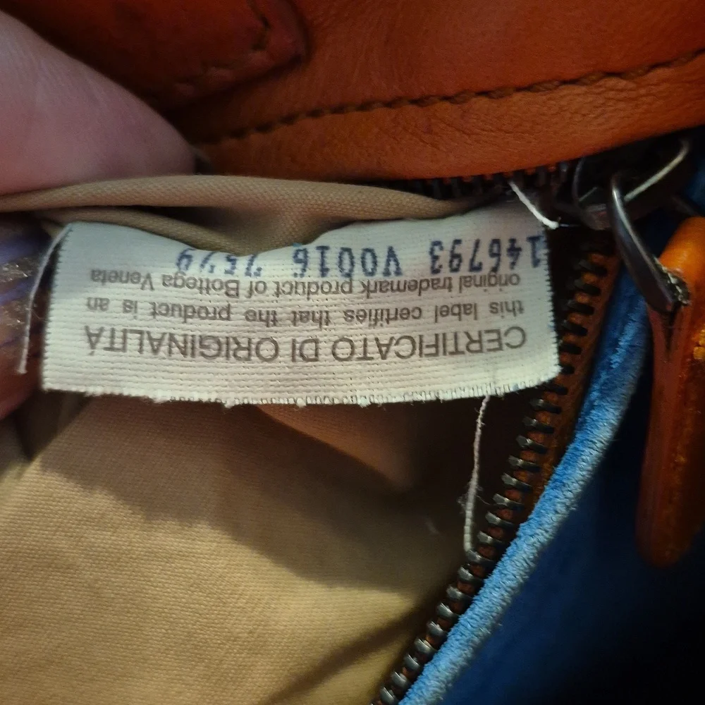 Bottega Veneta Persimmon Intrecciato Woven Leather Tote With Blue Suede Interior - Picture 11 of 14